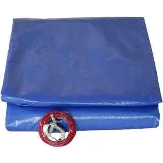 Runde Poolabdeckung 420 Cm Für 360 Cm Pools, 140 G/m2 Hdpe, Mittiges Drainagenetz, Blau, Univers Du Pro