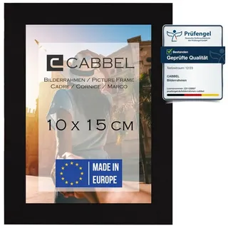 CABBEL Bilderrahmen MDF Holzrahmen Fotorahmen modern Collagen Foto Poster Galerie Wanddeko, für 1 Bilder (1 St), 10x15 cm Schwarz Wohnzimmer elegant Schmal Fotogalerie Schlafzimmer schwarz 10 cm x 15 cm