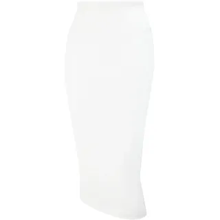 Tapata Damen Bleistiftrock Midi Kurz Hohe Taille Stretch Figurbetont Rock Business mit Schlitz Bleistift Rock Knielänge, White, X-Large - XL