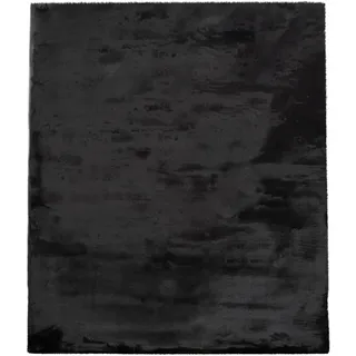 TT Home Teppich Schlafzimmer Kunstfell Flauschig Kaninchenfell Imitat In Schwarz, Größe:200x290 cm
