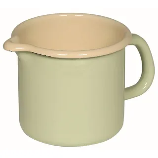 Riess, 0039-006, Schnabeltopf ø 10cm, BUNT PASTELL, Grün, Emaille, Vol. (rec.): 0,8 Liter, Made in Österreich, LBH: 16,3x11,3x10,0cm, 0,320kg, Kanne mit Henkel, Deckel, Induktionskocher kompatibel