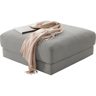 Polsterhocker 3C CANDY "Enisa II", silber, B:100cm H:49cm T:100cm, 100% Polyester, Hocker, Polsterhocker, passend zur Serie "Enisa II", wahlweise mit Flecken-Schutz-Bezug