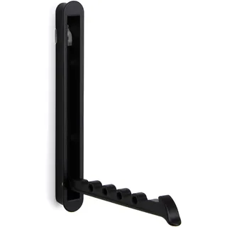 Moderner Wandpaneel-Kleiderhaken auf-klappbar Garderobenhaken schwarz Klapphaken - MITAL | 140 x 16/128 mm | Wandhaken zum zum Einlassen & Schrauben | 1 Stück -Garderoben-Bügelhalter versenkbar