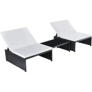 vidaXL Sonnenliegen Set 3-tlg. schwarz