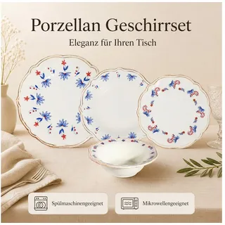 Hermia Concept Geschirr-Set Pamela (24-tlg), 6 Personen, Porzellan, Tafelservice, 24 Teile, für 6 Personen bunt