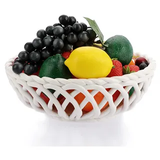 OLegei Obstkorb aus Keramik, Obstschale, rund, D25 cm | Kreative Tischdekoration, Obsthalter, für die Küchentheke, Zuhause