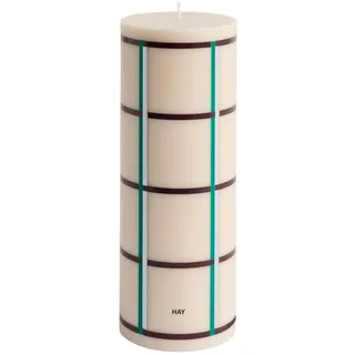 Hay Stumpenkerze Column Candle Large Off white-green bordeaux-silver