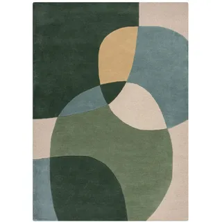 KADIMA DESIGN AIRE Wollteppich 200 x 290 cm Grün/Blau