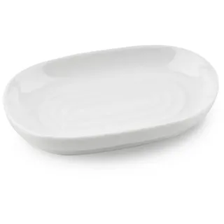 LuxusKollektion Seifenschale Seifenschale Keramik Marmor Optik Oval Weiß, Breite: 8.5 cm, 1-St. weiß