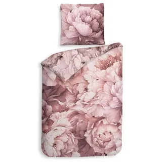 Heckett and Lane Wade Blumen Baumwolle Beige 135 x 200 cm + 80 x 80 cm