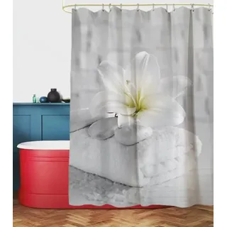 Sanilo Duschvorhang Good Feeling 180 x 200 cm, 100% wasserdicht, Anti-Schimmel-Effekt, hochwertige Qualität weiß