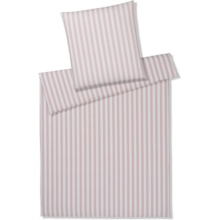 Bettwäsche ELEGANTE "Lido" Gr. B/L: 155 cm x 220 cm (1 St.), B/L: 80 cm x 80 cm (1 St.), Perkal, beige (puder) Baumwollbettwäsche Bettwäsche Bettwäsche-Set Perkal-Bettwäsche nach Material angenehmes Hautgefühl