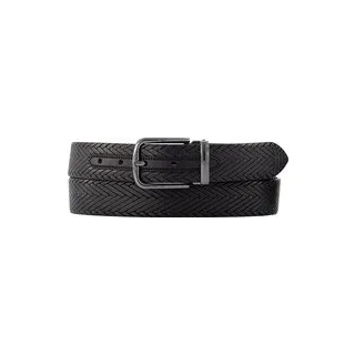EMPORIO ARMANI Herren Gürtel schwarz Glattleder, schwarz, Frühjahr/Sommer 2025