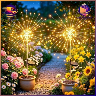 Solarleuchten 120 LED 2 Stück Wetterfest 8 Modi Gartenstecker Pusteblume Deko