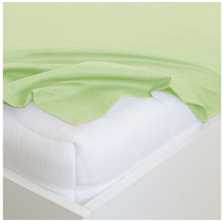 Bettlaken Edel Linon, TRAUMSCHLAF, Linon, Gummizug: ohne Spanngummi, (1 Stück), dicht gewebt, strapazierfähig grün 150 cm x 250 cm