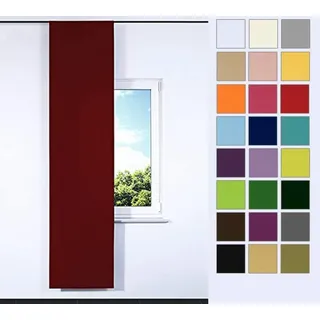 Rollmayer SCHIEBEVORHANG FLACHENVORHANG SCHIEBEPANEL SCHIEBEGARDINE Vorhang RAUMTEILER 60 x 245 cm Kollektion Vivid (Rot 12, Faltenband)