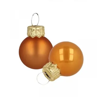 Florists Products Weihnachtsbaumkugel Mini Weihnachtskugeln Glas Orange 2cm 44St Christbaumschmuck, 44 Stück