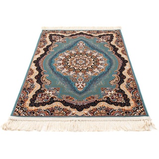 Orientteppich MORGENLAND "Mitra" Teppiche Gr. B/L: 100 cm x 150 cm, 9 mm, 1,5 m2, 1 St., blau (türkis) Orientalische Muster