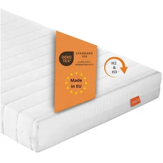 Kaltschaummatratze mit 7-Zonen und zwei unterschiedlich festen Liegeseiten, sleepling, beidseitig nutzbar (H2/H3), orthopädisch optimiert & atmungsaktiv weiß 140 cm x 200 cm