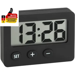 TFA Dostmann Mini Digitaluhr, 60.2013.01, Tischuhr, Quarzuhr, Perfekt Für KFZ (W