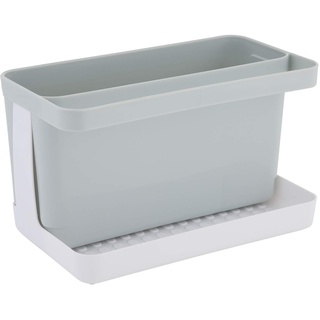 axentia 130669 Caddy Ordnungshelfer Spüle Spülbecken-Organizer für die Küche, Kunststoff, grau/weiß, ca. 20 x 12 x 11 cm