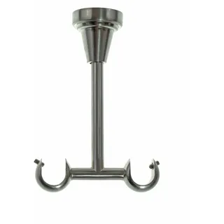 BASIT Deckenträger für Ø16mm Gardinenstange 2-läufig Edelstahl Look D24