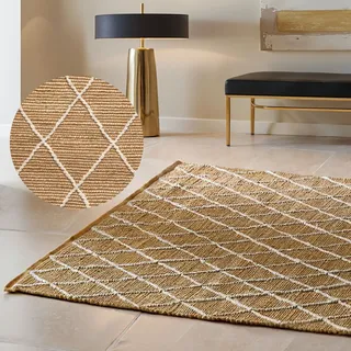 HANSE HOME Kunu Juteteppich 80 x 150 cm Beige/Braun/Gold/Weiß