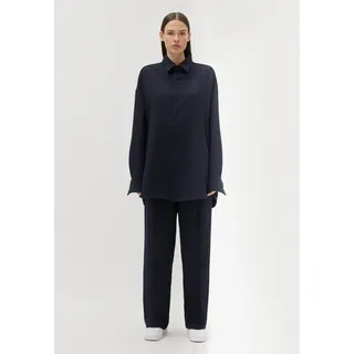 studio seidensticker Businesshemd Oversized Langarm Kentkragen Uni blau