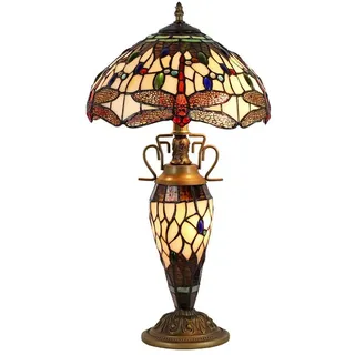Prezent 1710 - Tischleuchte TIFFANY 2xE27/60W + 1xE14/7W/230V - Bunt