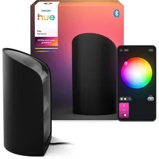 Philips Hue LED Tischleuchte Play Gradient Wallwasher, Abschaltautomatik, Bluetooth, CCT - über Fernbedienung, Dimmfunktion, Farbsteuerung, Farbwechsel, Leuchtdauer einstellbar, Memoryfunktion, Nachtlichtfunktion, RGB, Smart Home, Timerfunktion, dimmbar über Fernbedienung, erweiterbar, mehrere Helligkeitsstufen, LED fest integriert, RGB schwarz