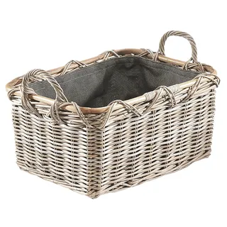 Kobolo Holzkorb rechteckig Rattan grau