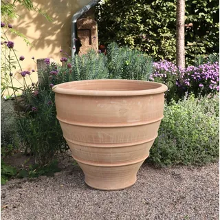 handgefertigtes XXL Terracotta Pflanzgefäß, frostfester Pflanzkübel Buxus 80