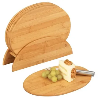 Zeller Present Schneidebretter-Set mit Ständer in braun | Gr.: onesize