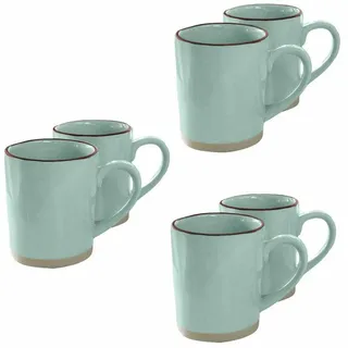 Loberon Tasse 6er Set Biarré Türkis