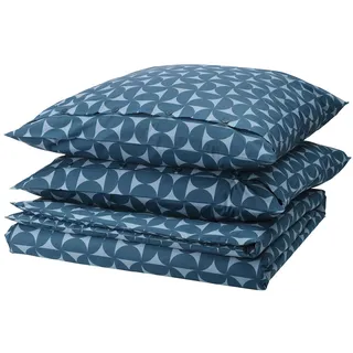 IKEA ÄNGSNEJLIKA Bettwäsche-Set, 3-teilig dunkelblau/hellblau 240x220/80x80 cm