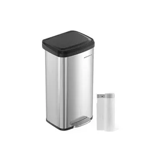 Songmics Mülleimer 68 l Silber-Schwarz