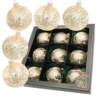 Krebs Glas Lauscha Eislack Gold 8cm