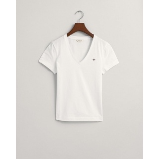 Gant Kurzarmhemd REG SHIELD SS V-NECK T-SHIRT weiß S