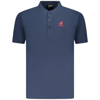 U.S. Polo Poloshirt Herren Kurzarm-Poloshirt Blau mit Stehkragen und L