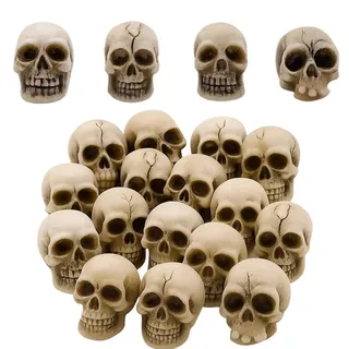 HcvGcm 20 Mini Totenkopf, Totenkopf Dekoration für Halloween | 20 Stück Mini Schädel, 1.8 cm, für Halloween Party, Garten Dekoration, Totenkopf Deko