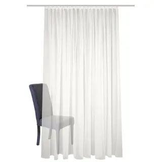 HOME WOHNIDEEN Vorhang Fertigstore SABLIO uni, Faltenband, weiß oder wollweiß, versch. Größen, Polyester 300 cm x 225 cm