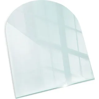 Kaminplatte Glas Schutzglas Funkenschutzplatte Glasbodenplatte Feuerfeste - 80x70 cm - Transparent