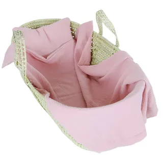 Babydecke BabyLux Musselin Decke 75x100cm +Kissen für Kinderwagen Wiege Babybett, BabyLux, KM1 - Rosa rosa|weiß