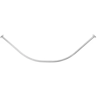 LikeKa Duschvorhangstange 90x90 cm Bogenstange Rundduschstange Winkelstange Rundstange silberfarben