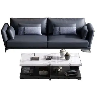 JVmoebel Sofa Italienische Polster Sitz Garnitur 3+2+1 Gruppe Leder, Made in Europa schwarz