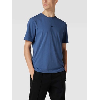 T-Shirt mit Brand-Schriftzug, Blau, XXXL