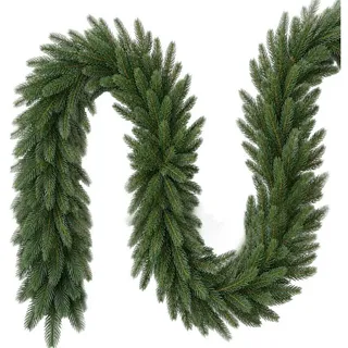 Kunstgirlande Weihnachtsgirlande Outdoor Tannengirlande Spritzguss aus 100% PE Tanne, Salcar, Höhe 36 cm, 1000 cm mit 1520 Zweigen, wie echt, naturgetreu, dicht 1000 cm
