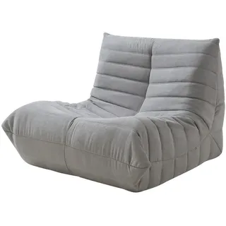[en.casa] Bodensessel Kodsø Mikrofaser 75 x 90 x 100 cm Grau gepolstert