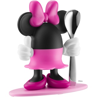 WMF Disney Minnie Mouse Eierbecher mit Löffel, 14cm, lustiger Eierbecher Kinder Mini Mouse, Kunststoff, Cromargan Edelstahl poliert, farbecht, lebensmittelecht