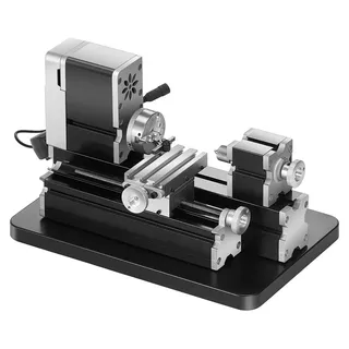 Vevor Mini-Drehmaschine aus Metall 70x130 mm, Fräsmaschine 20000 U/min, 36 W Hochleistungsmotor, 3-Backenfutter, didaktische Metalldrehmaschine mit Schutz für die Bearbeitung von Präzisionsteilen